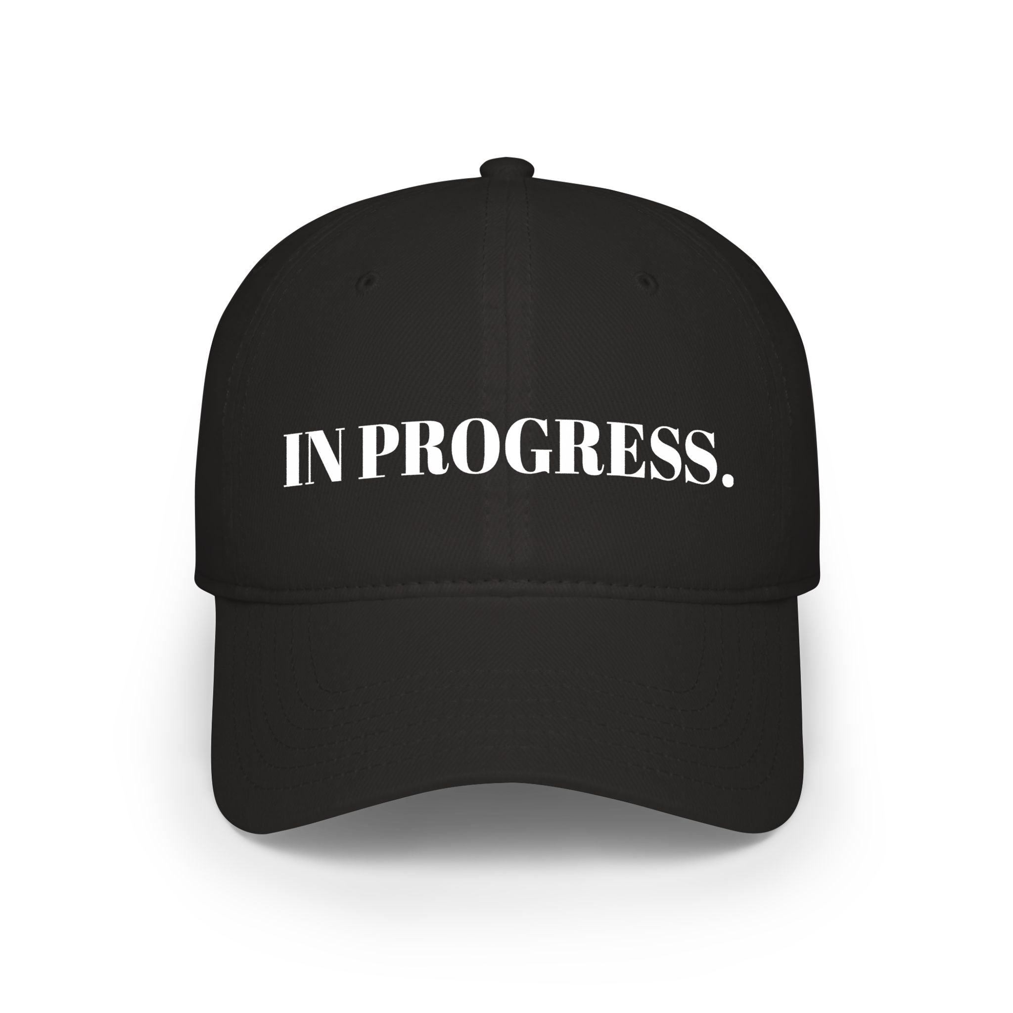"IN PROGRESS." Hat